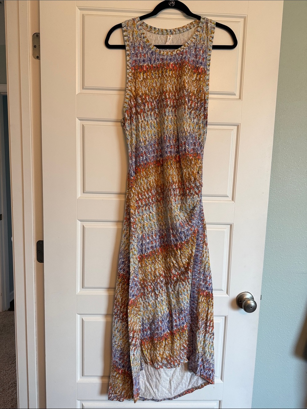 Daily Practice Anthropologie Sleeveless Multicolor Knit Maxi Dress - Yellow/Blue